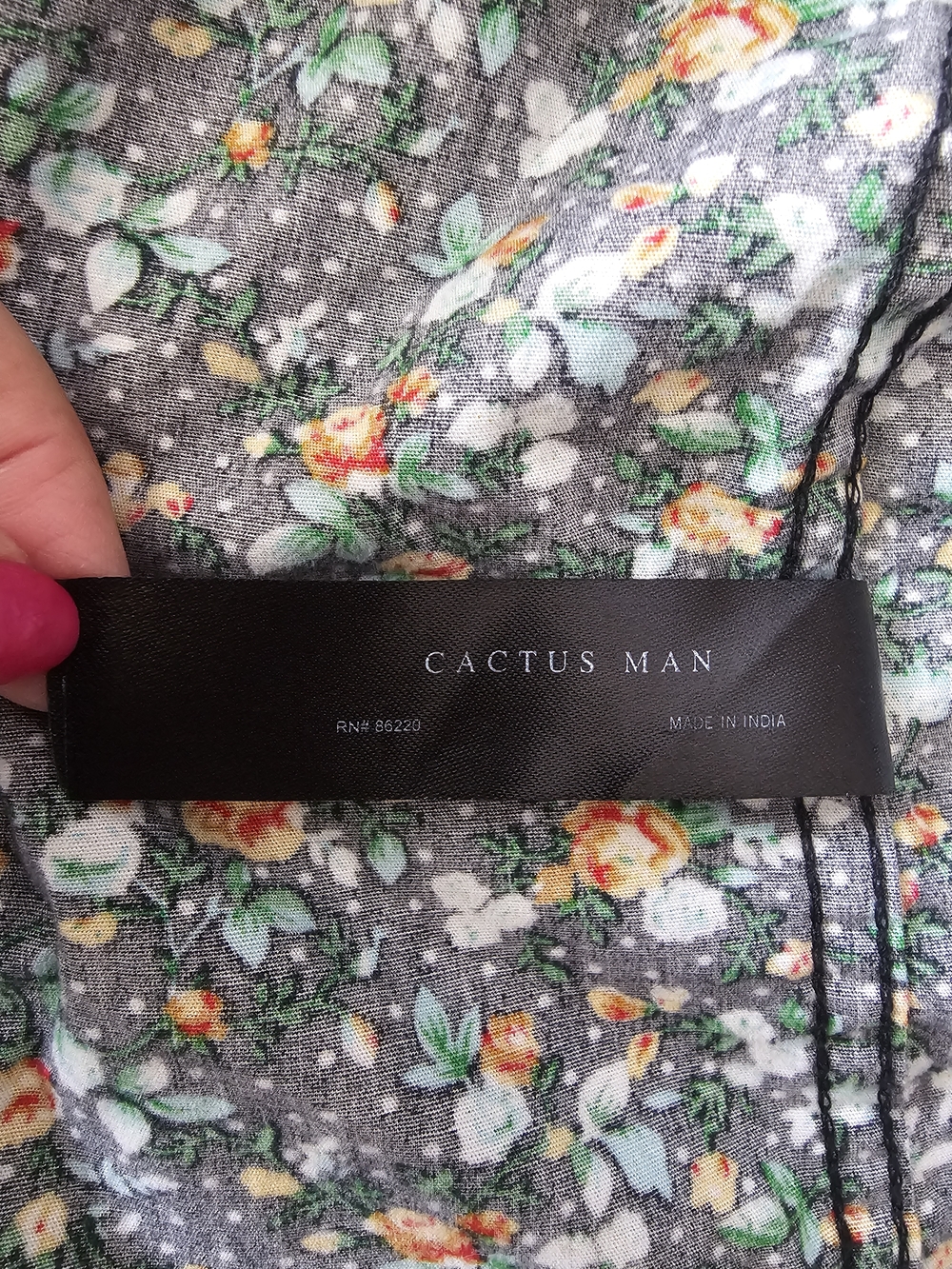 Cactus Man Ricky Singh 100% Cotton Long Sleeve Floral Pattern Shirt Size XL - Picture 11 of 13